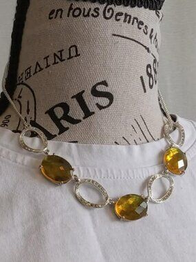 Vintage Honey Topaz Quartz Sterling Silver Necklace and earrings